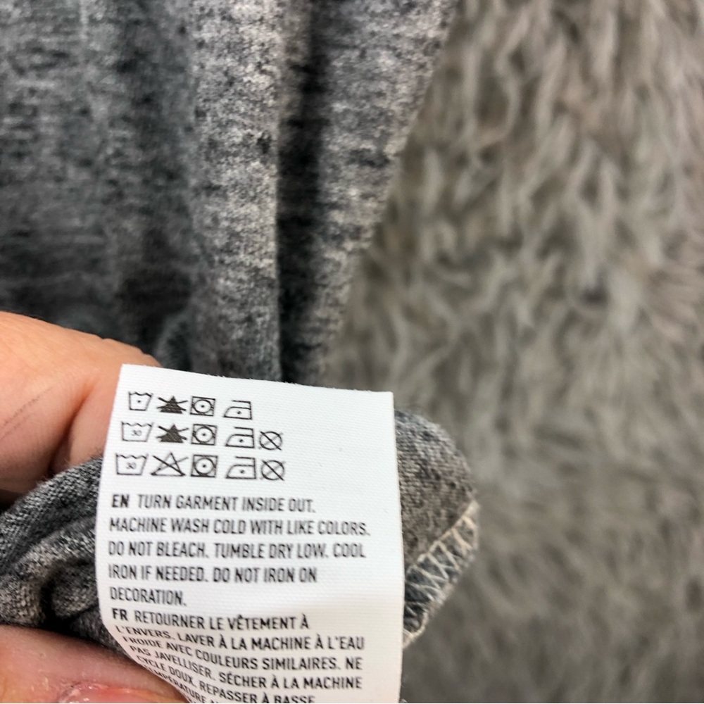 American Eagle Outfitters Shirt Men XS Heathered Gray Logo Spellout Long Sleeve - Picture 8 of 9